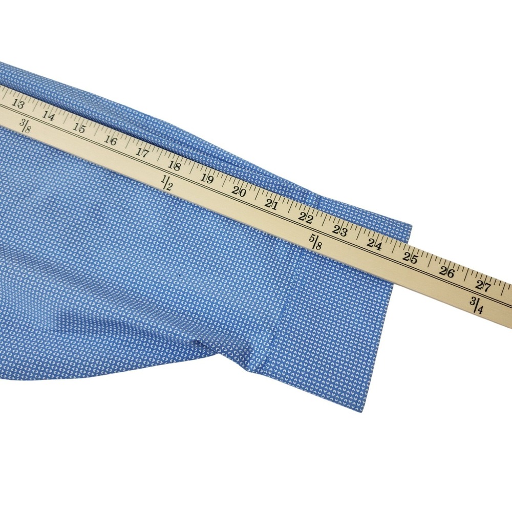 Van Heusen Flex Big Fit Mens Dress Shirt Blue Geometric Stretch Long Sleeve NEW - Picture 6 of 12